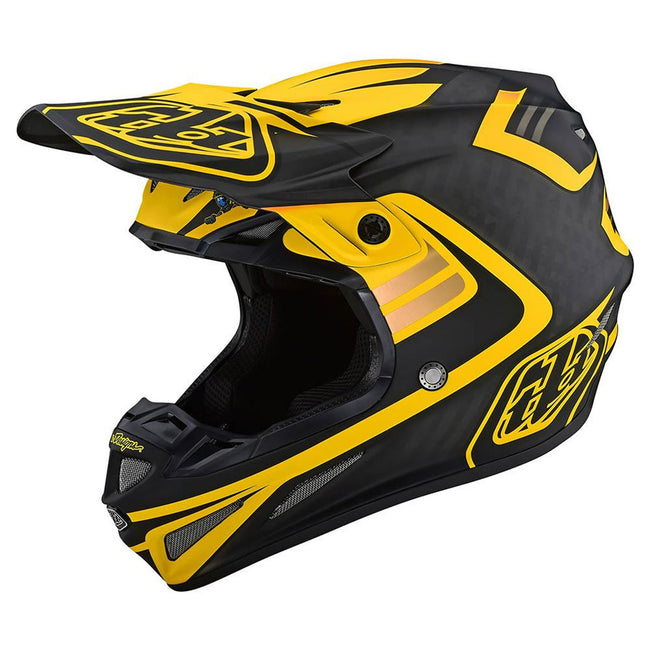 Troy Lee Designs SE4 Carbon Flash BMX Race Helmet-Black/Yellow - 4