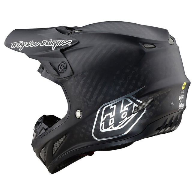 Troy Lee Designs SE4 Carbon Midnight BMX Race Helmet-Black/Chrome - 5
