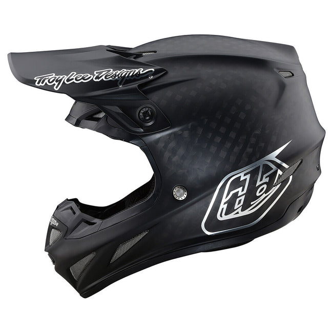 Troy Lee Designs SE4 Carbon Midnight BMX Race Helmet-Black/Chrome - 6
