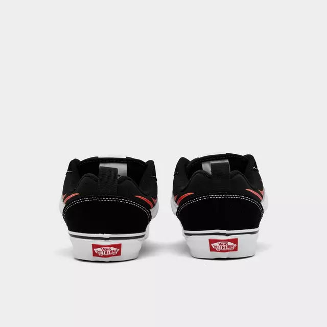 Vans Big Kids Knu Skool Casual Shoes-Flame Black/Red - 4