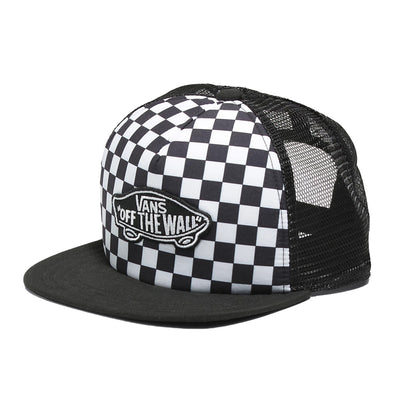 Vans Classic Patch Youth Trucker Plus Hat-Black/White Checkerboard