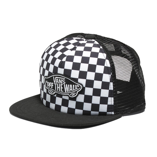 Vans Classic Patch Youth Trucker Plus Hat-Black/White Checkerboard - 1