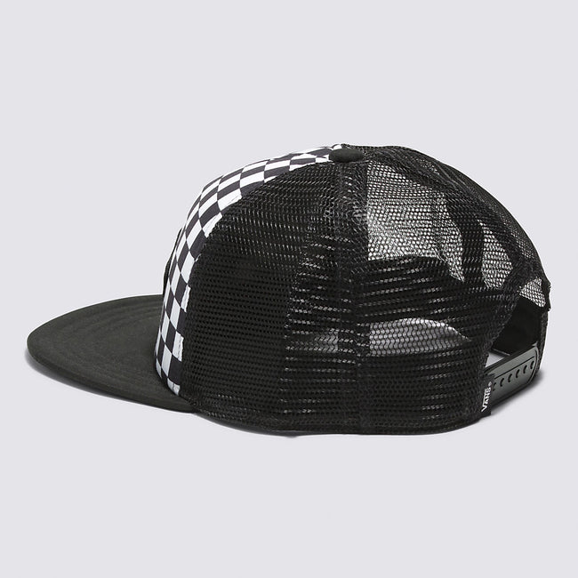 Vans Classic Patch Youth Trucker Plus Hat-Black/White Checkerboard - 2