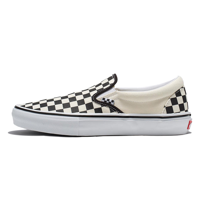Vans Classic Slip-On Checkerboard Shoes-Black/Off White - 1