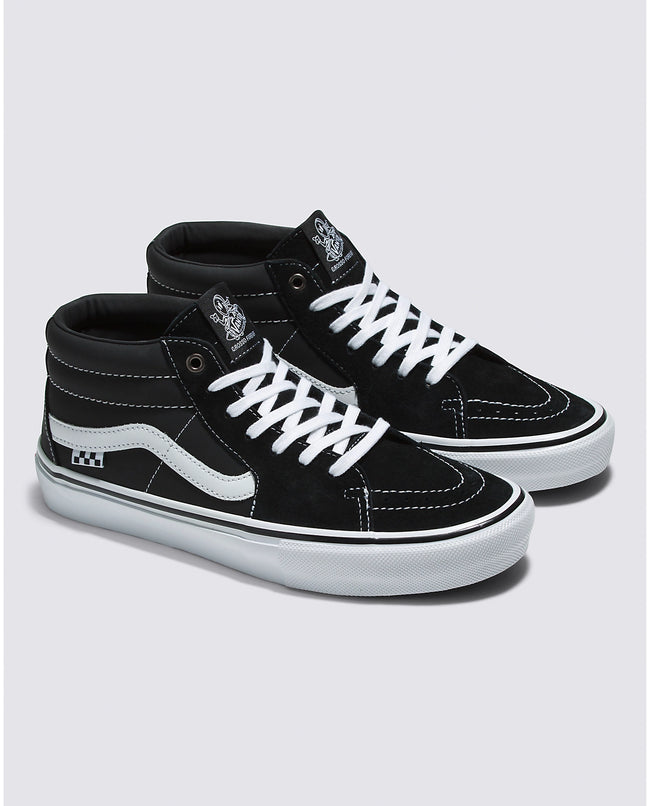 Vans Skate Grosso Mid Shoes-Black/White - 2