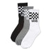 Vans Kids Checkered Crew Socks-3 Pack-Black/White/Grey Checker - 1