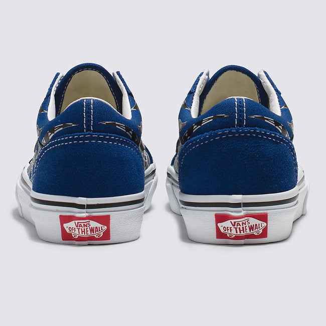Vans Old Skool Kids Shoes-Reflect Check Flame-Blue - 4
