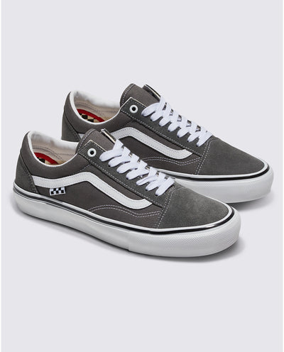 Vans Skate Old Skool Shoes-Pewter/White