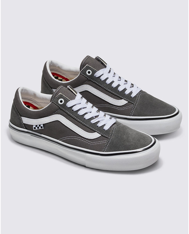 Vans Skate Old Skool Shoes-Pewter/White - 1