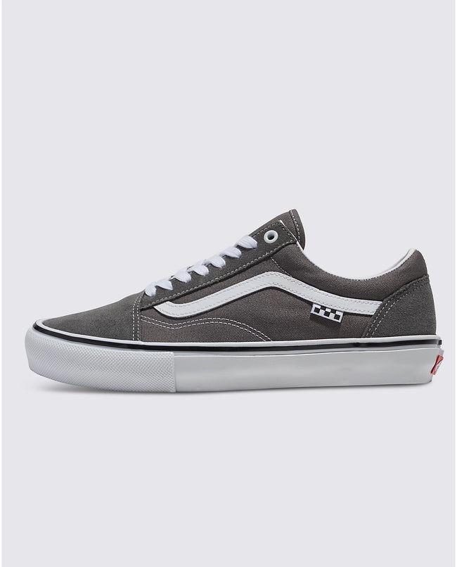 Vans Skate Old Skool Shoes-Pewter/White - 3