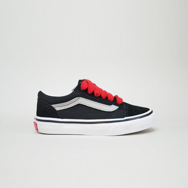 Vans Old Skool Retro Pop Kids Shoes-Black/Red - 1