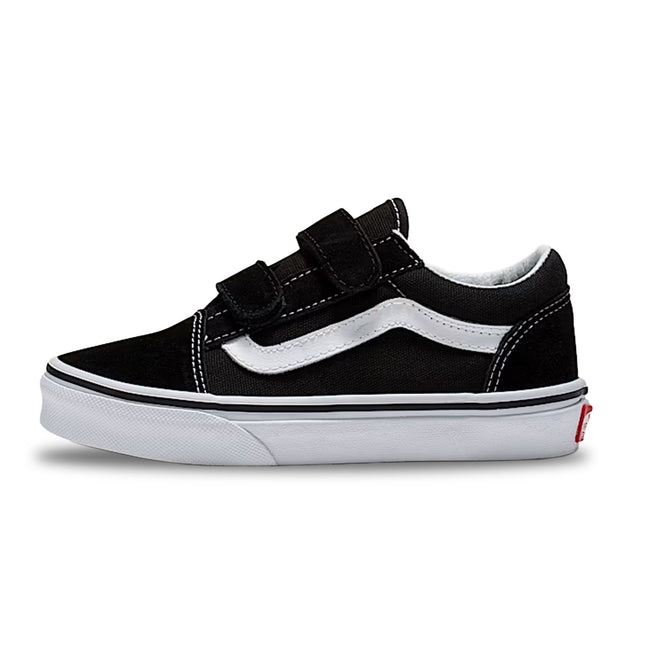 Vans Old Skool V Little Kids Shoes-Black/True White - 1