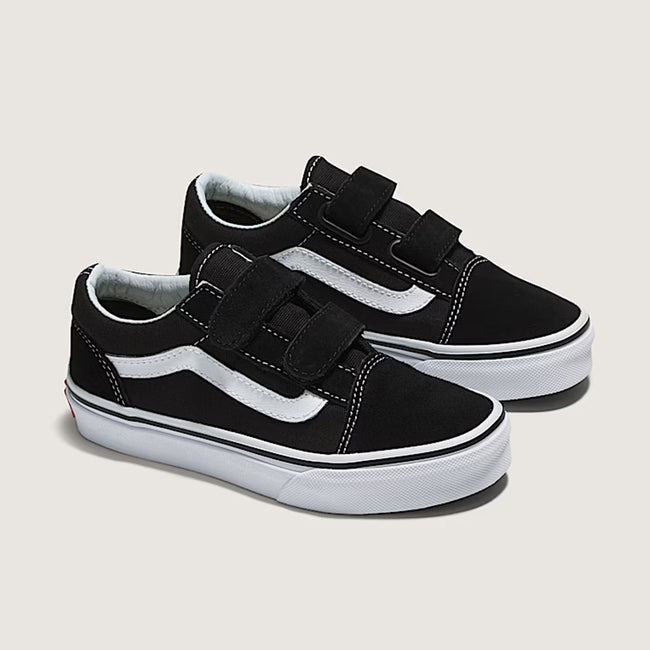 Vans Old Skool V Little Kids Shoes-Black/True White - 2