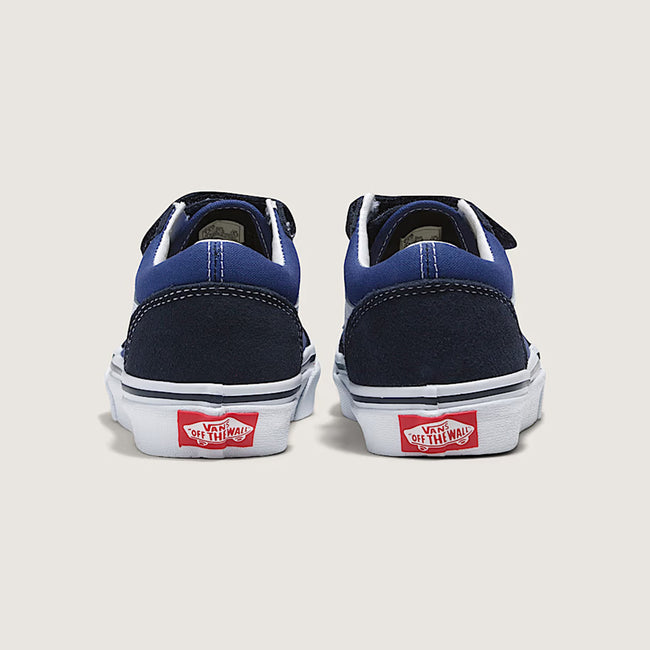 Vans Old Skool V Little Kids Shoes-Navy/True White - 3