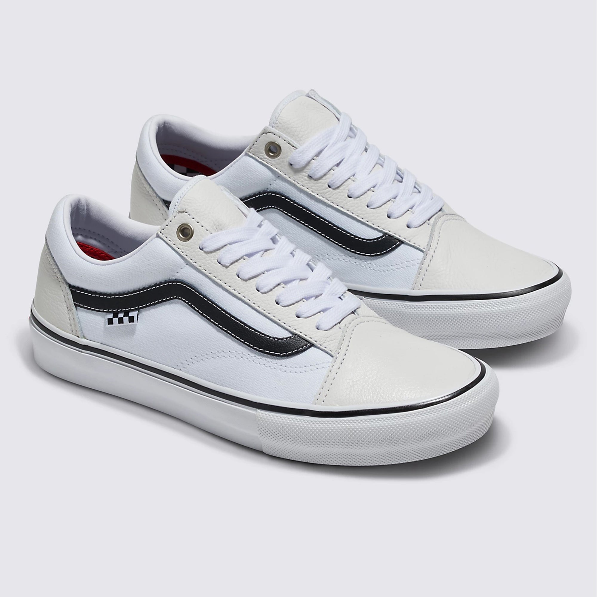 White leather old skool fashion vans womens