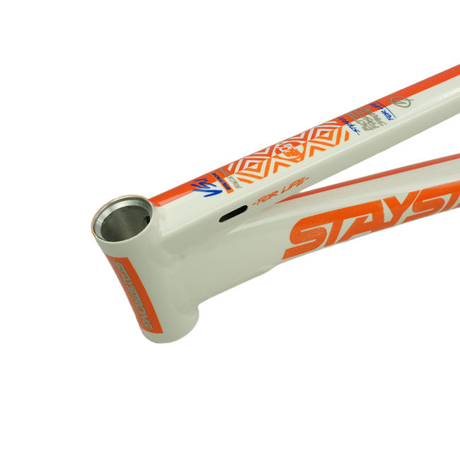 Stay Strong V5.1 Disc Alloy BMX Race Frame-White/Orange - 5
