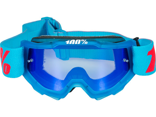 100% Accuri Moto Goggles-Acidulous Cyan-Mirrored Blue Lens - 2