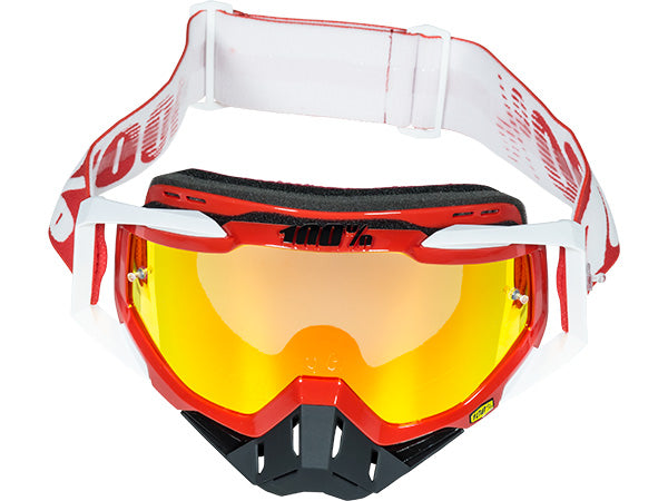 100 racecraft mx goggles 100% Racecraft Goggles-Fire Red-Mirrored Red Lens at J&R Bicycles – J&R Bicycles, Inc