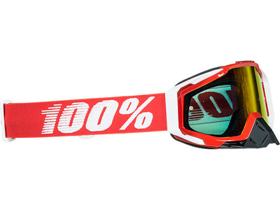 100% Racecraft Goggles-Fire Red-Mirrored Red Lens