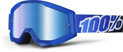 100% Strata Goggles-Blue Lagoon-Mirror Blue Lens