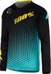 100% R-Core Downhill BMX Race Jersey-Supra Black/Cyan - 1