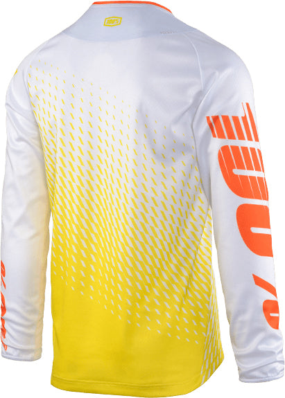 100% R-Core Downhill BMX Race Jersey-Supra White - 2