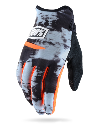 100% Ridecamp BMX Race Gloves - Grey Tiedye