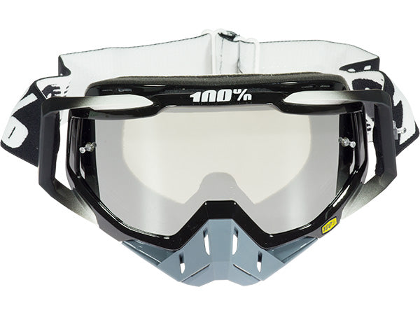 100% Racecraft Abyss Mirror Silver Lens レースクラフト Куаить - Мотоочки 100% RACECRAFT Goggle Abyss Black - Mirror