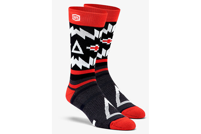 100% Athletic Socks-Jeronimo-Black/Red - 1