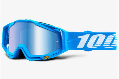 100% Racecraft Goggles-Monoblock-Mirror Blue Lens