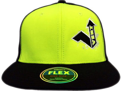 Vert Flatbill Flexfit Hat-Black/Neon Yellow-OSFA