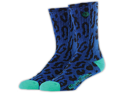 Troy Lee Crew Socks Cheetah-Blue