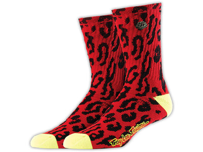 Troy Lee Crew Socks Cheetah-Red