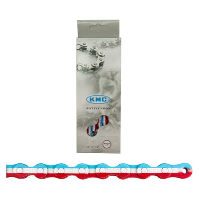 KMC Z510H Chain-1/8"-Red/White/Blue