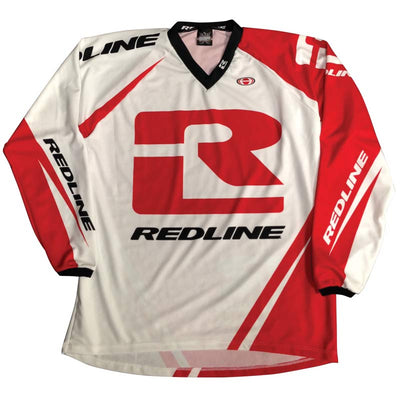 Redline Flight Longsleeve BMX Race Jersey-Red/White