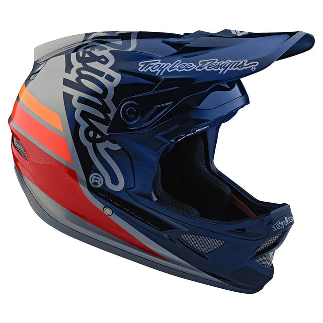 Troy Lee Designs D3 Fiberlite BMX Race Helmet-Silhouette Navy/Silver - 4