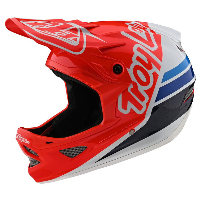 Troy Lee Designs D3 Fiberlite BMX Race Helmet-Silhouette Red/White - 1