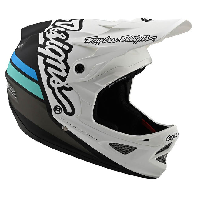 Troy Lee Designs D3 Fiberlite BMX Race Helmet-Silhouette White/Navy - 4