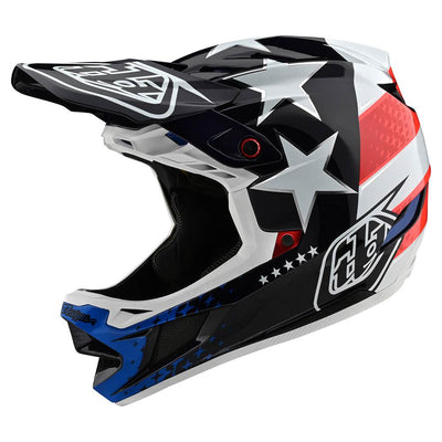 Troy Lee Designs D4 Composite Freedom 2 MIPS BMX Race Helmet-Red/White