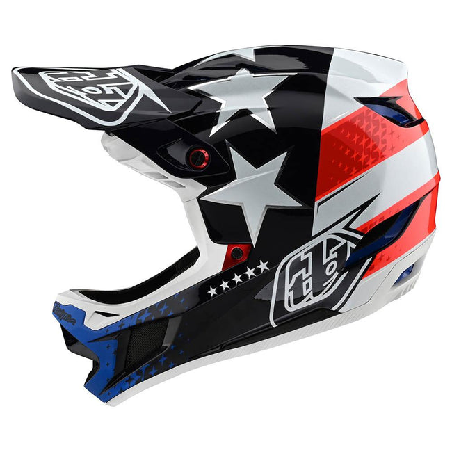 Troy Lee Designs D4 Composite Freedom 2 MIPS BMX Race Helmet-Red/White - 2