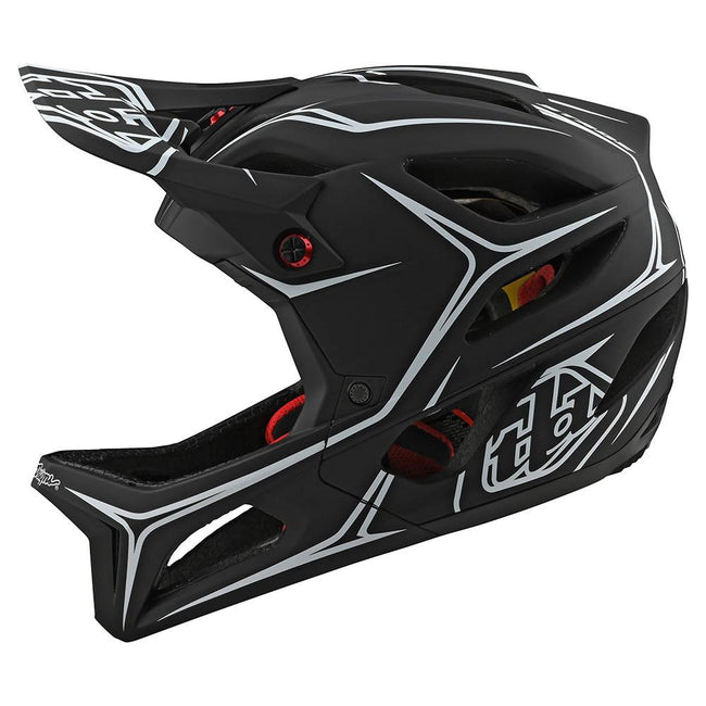 Troy Lee Designs Stage MIPS BMX Race Helmet-Pinstripe Black/White - 2