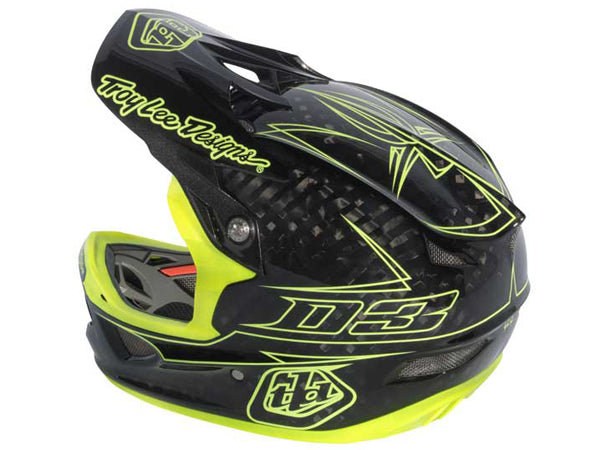Troy Lee 2013 D3 Carbon Helmet-Pinstripe Yellow - 5