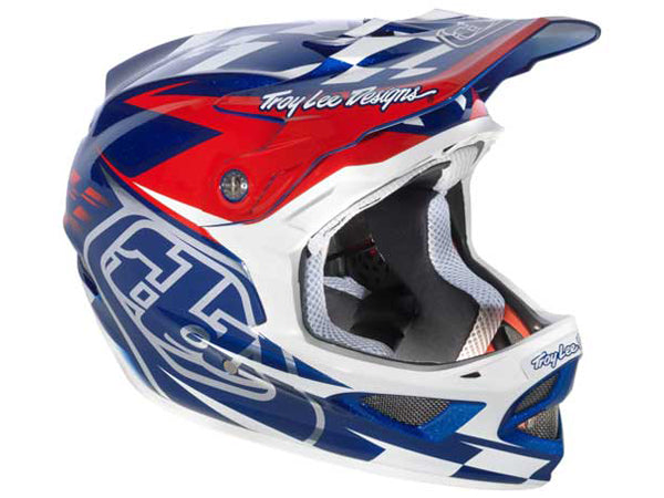 Troy Lee 2013 D3 Composite Helmet-Team Blue/White - 2