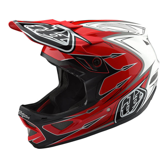 Troy Lee D3 Composite Helmet-Corona-Red/White - 4