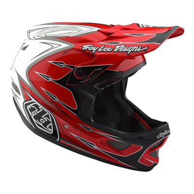 Troy Lee D3 Composite Helmet-Corona-Red/White