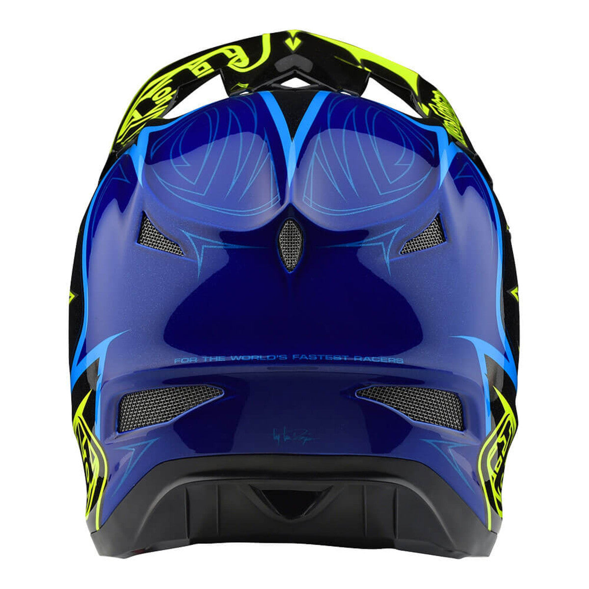corona motorcycle helmet Troy Lee D3 Composite Helmet-Corona-Flo Yellow/Blue