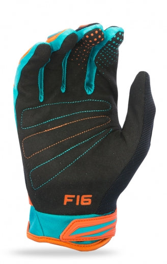 Fly Racing 2017 F-16 Gloves-Orange/Teal - 2