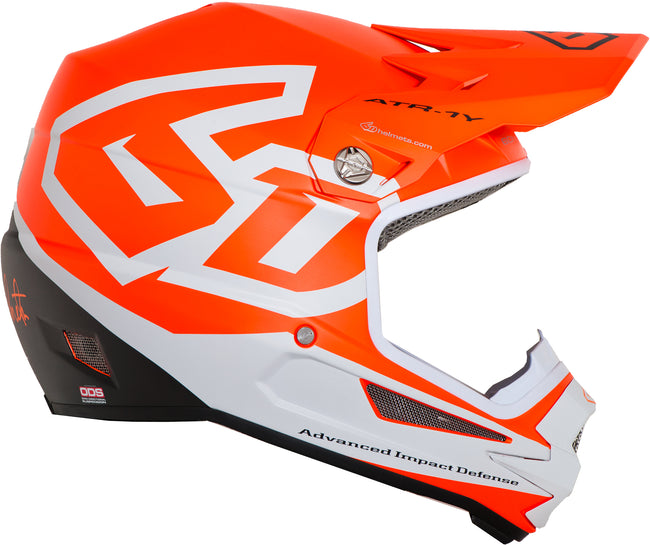6D ATR-1Y Macro Youth Helmet-Matte Neon Orange - 1