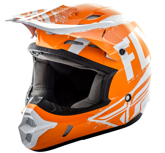 Fly Racing 2018 Kinetic Burnish Helmet-Orange/White/Grey - 1