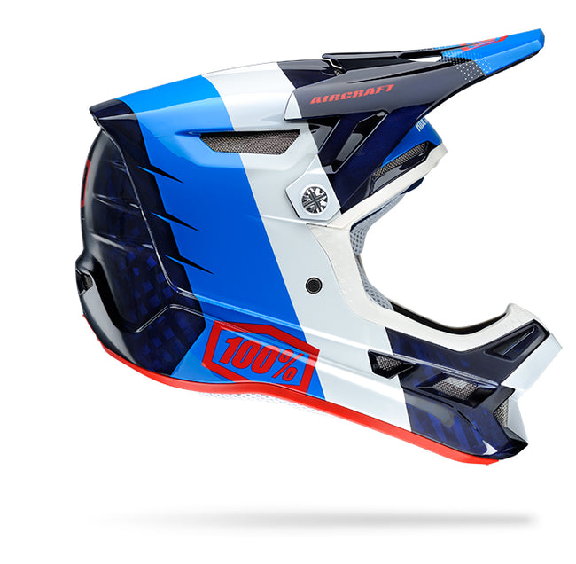 100% Aircraft Downhill Helmet - R8 Blue Carbon - 1